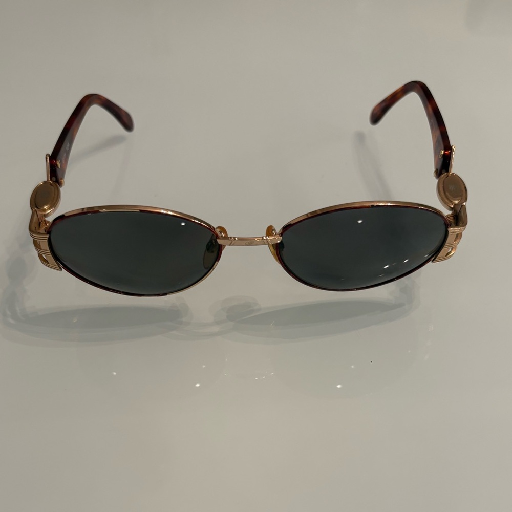 Vtg Givenchy Gold Frame Sunglasses with Dark Lenses-has prescription, Preloved